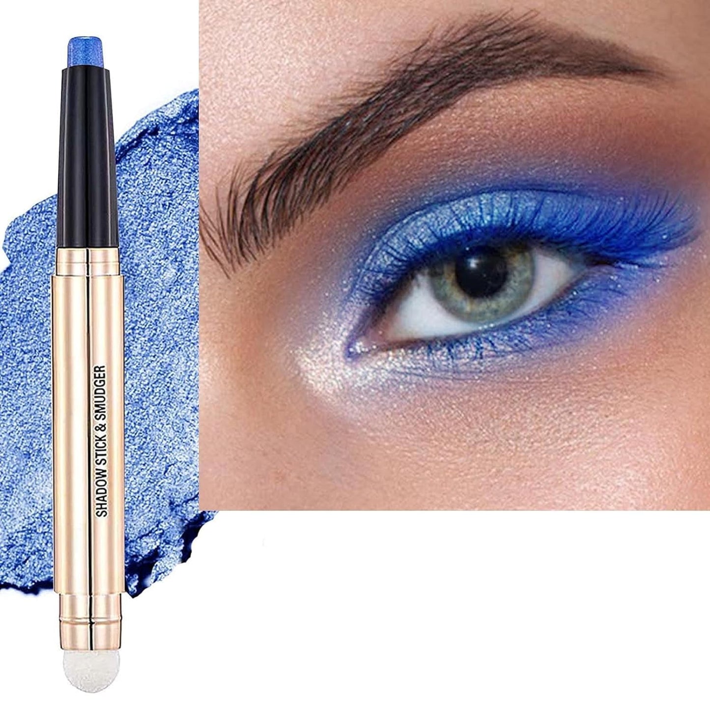 Light Gold Eyeshadow Stick - Waterproof Hypoallergenic Crayon Makeup | Long-Lasting Shimmer with Soft Brush