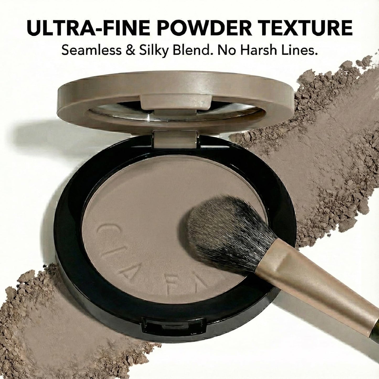 Cool-Toned Grey Contour Powder Palette with Mirror & Makeup Brush Set – Long-Lasting Taupe Matte Finishing for Fair Pale Skin, Multi-Purpose Nose & Face Sculpting Kit, Travel-Friendly Compact