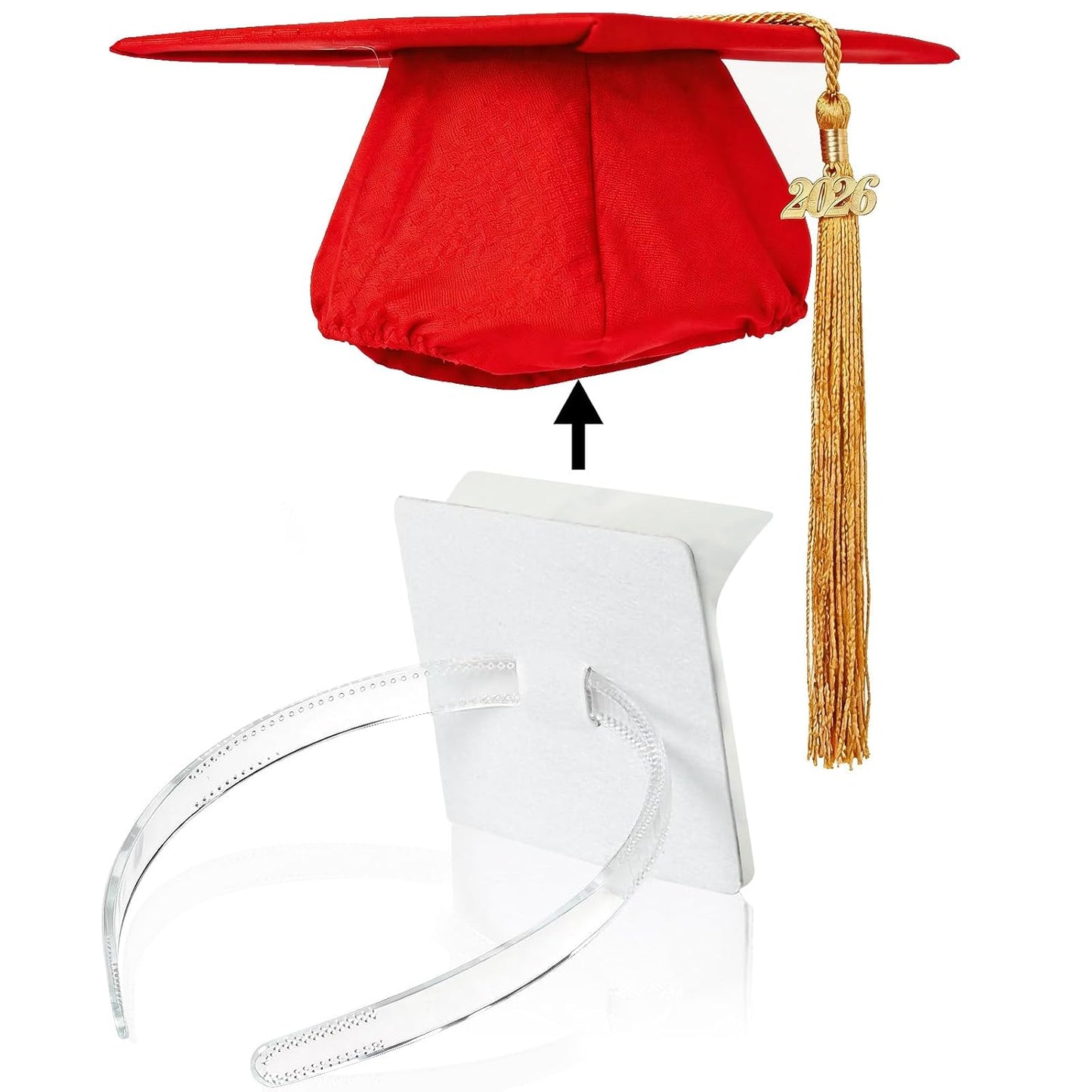 Graduation Cap Headband - Anti-Slip Insert for Secure Fit | Pack of 2, Clear