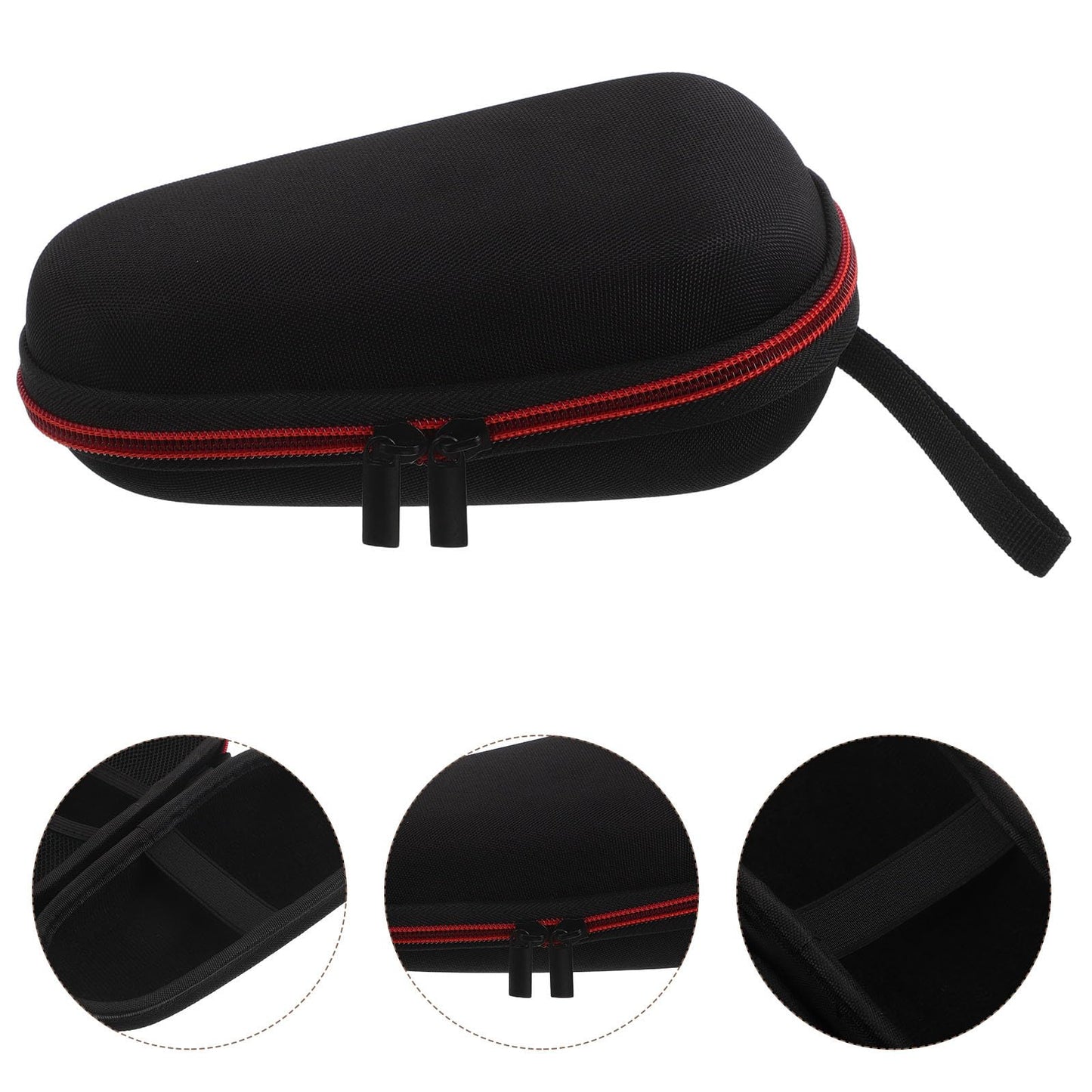 Uonlytech Portable Shaver Storage Case with Dual Zippers, Small Protective Razor Organizer Bag for Travel and Outdoor Use, Shockproof Anti-pressure Beard Trimmer Holder in Red