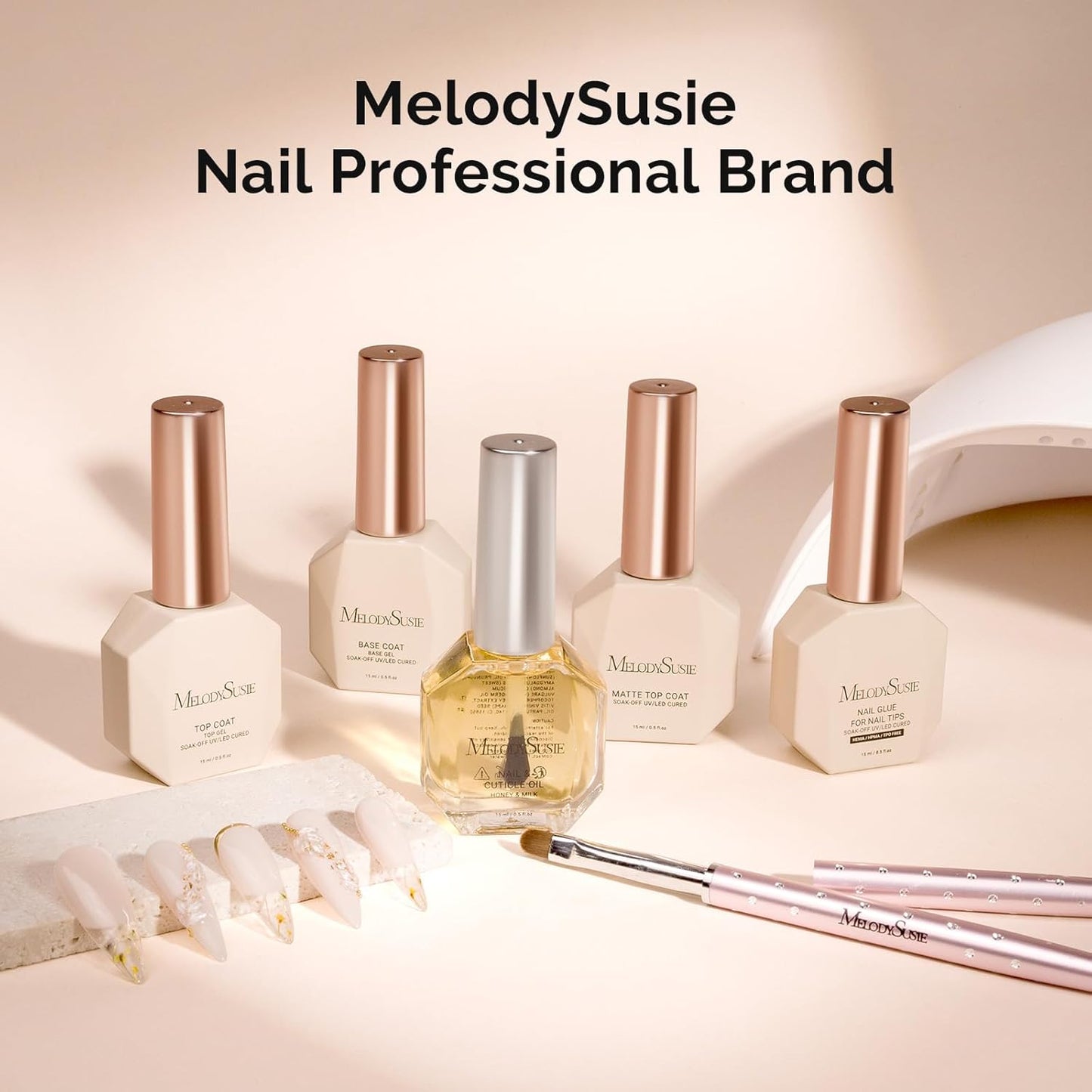 Top Coat Builder Gel Set - No Wipe Glossy Finish for Nail Art | 3 Pcs 15ml Clear, Long-Lasting Shine
