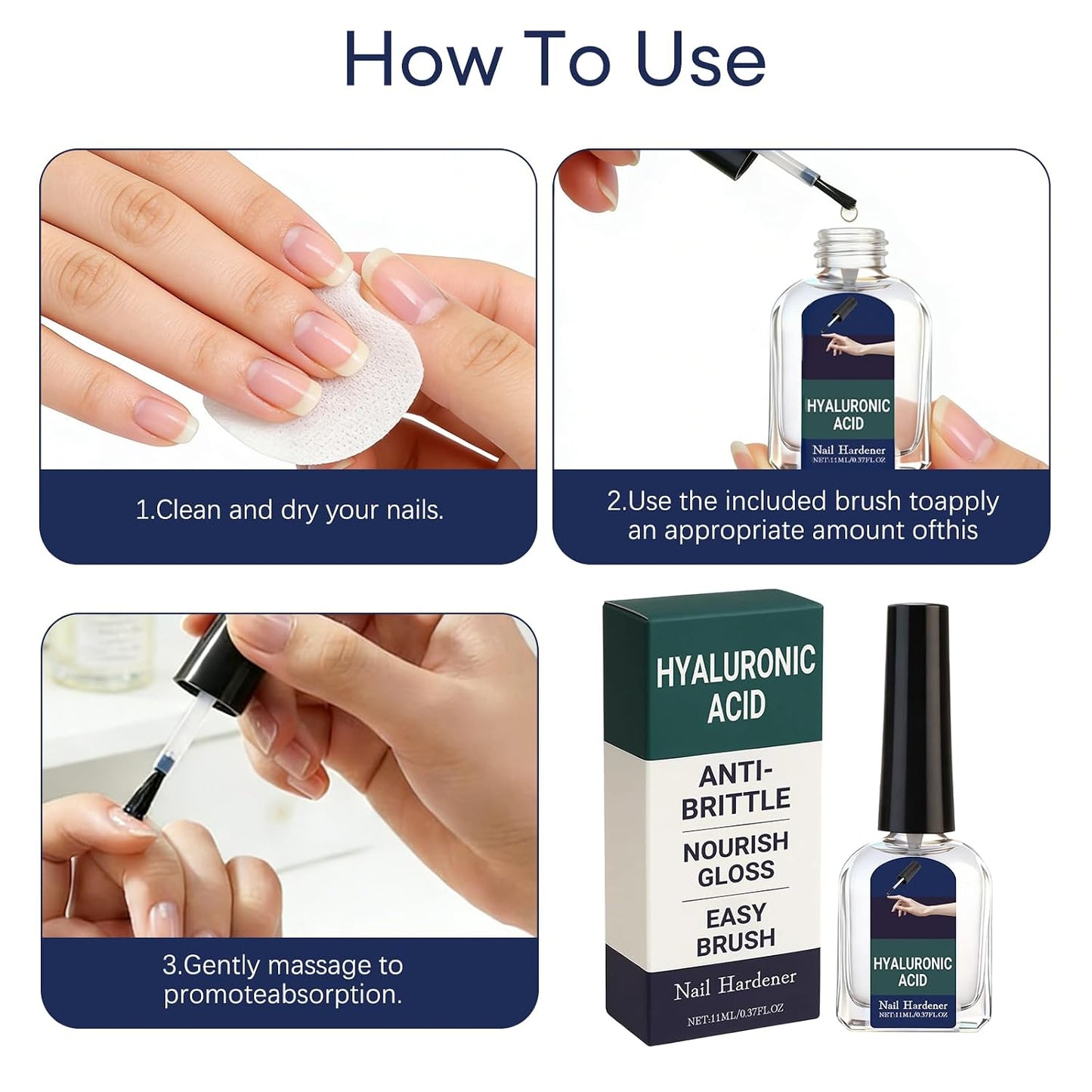 Nail Care Cuticle Oil - Multi-Purpose Repair with Hyaluronic Acid | Strengthens & Promotes Fast Growth, 0.37 fl oz