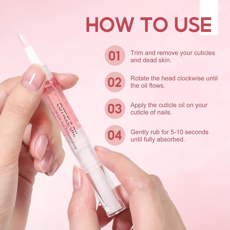 Cuticle Oil Pen Set - 8 Pcs Nourishing Nail Oil for Dry Cuticles | Revitalizing Flavors & Strengthening Care