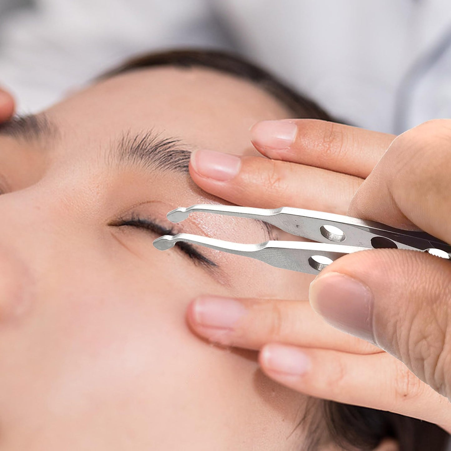 Meibomian Gland Expressor, Stainless Steel Eyelid Massage Professional Face Care Craft Tools for Dry Eyes, High Precision Tweezer Tools - Rectangle Tip