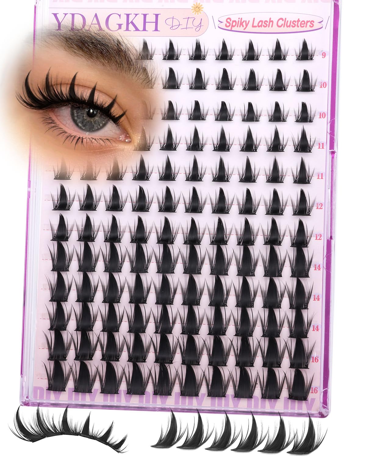 Anime Lash Clusters - Spiky Manga Eyelash Extensions with Invisible Band | 10-16mm Wispy 120 Pcs