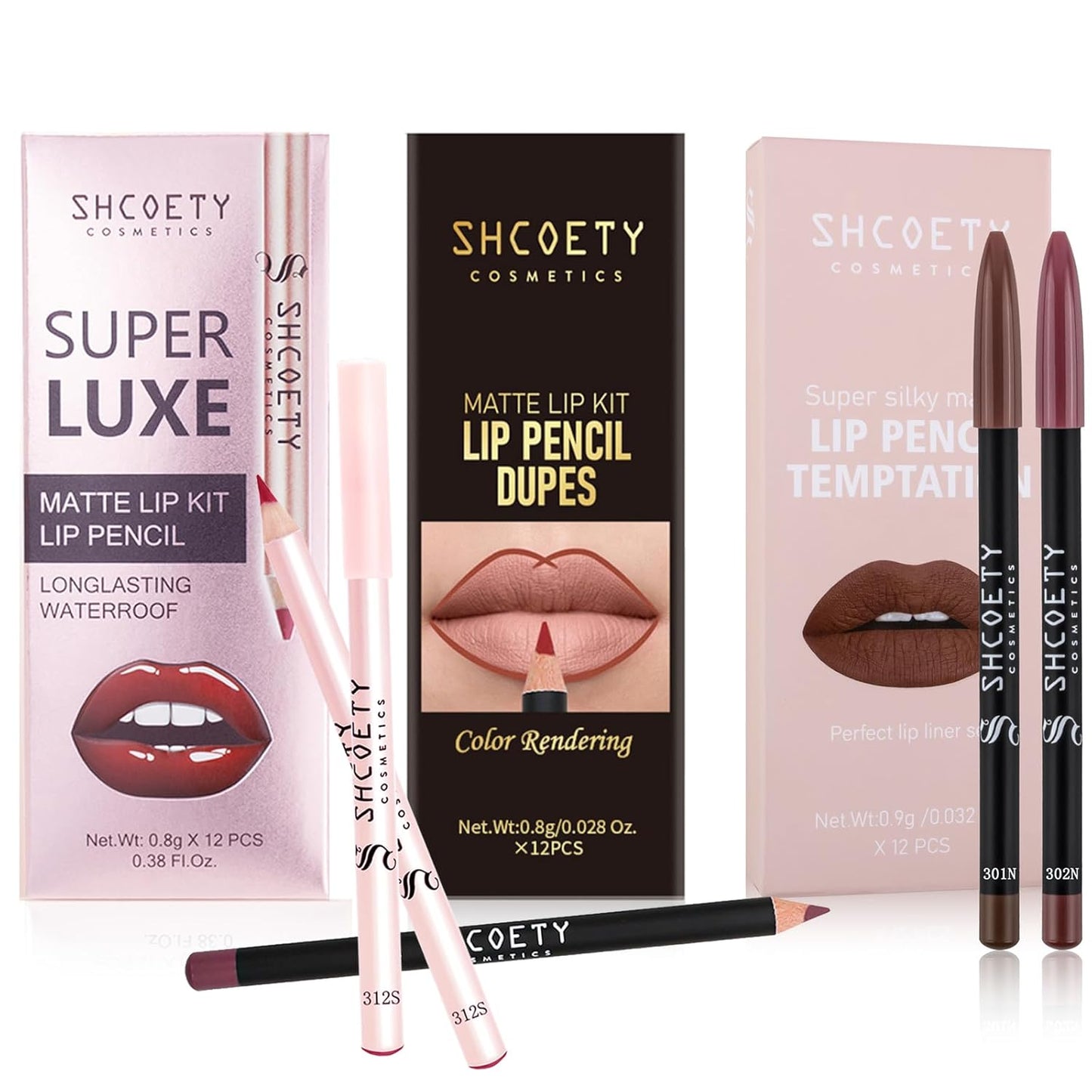 Matte Lip Liner Set - 36 Pcs Waterproof Longwear Pencils | High Pigment Natural Makeup