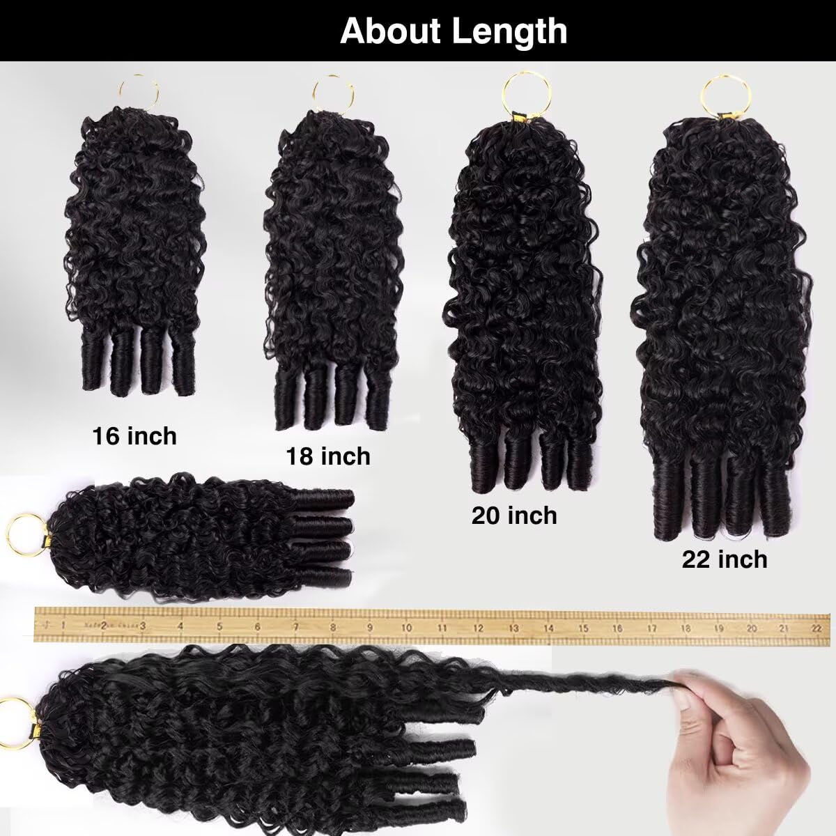 Burmese Curly Crochet Human Hair Pre Looped 120 grams Feather Human Crochet Hair Extensions Invisible Pre-Separated Knotless 100% Virgin Human Hair Crochet Bundles 100 Strands 16 Inch