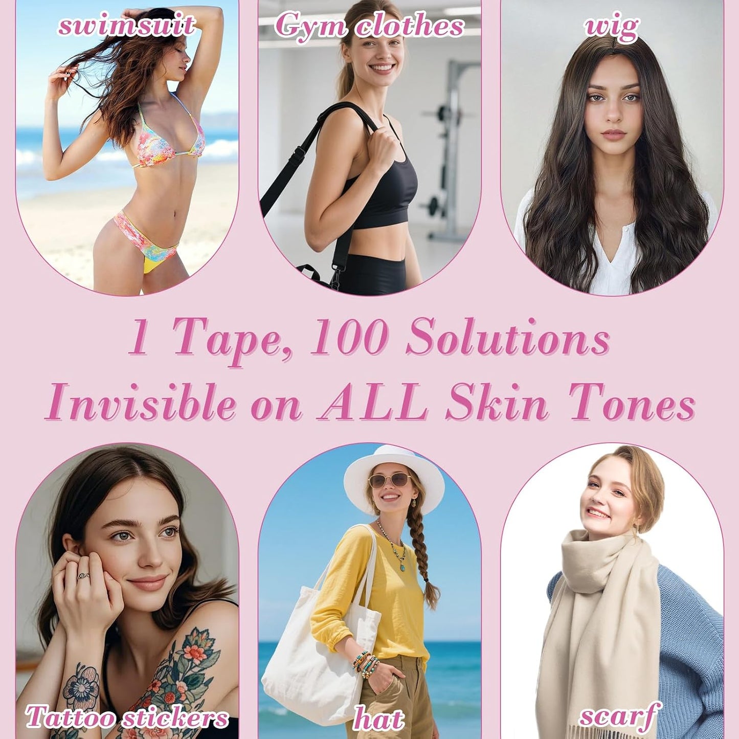 Double Sided Fashion Tape - Strong Body Adhesive for Clothes & Skin | Waterproof, Hypoallergenic, No Residue