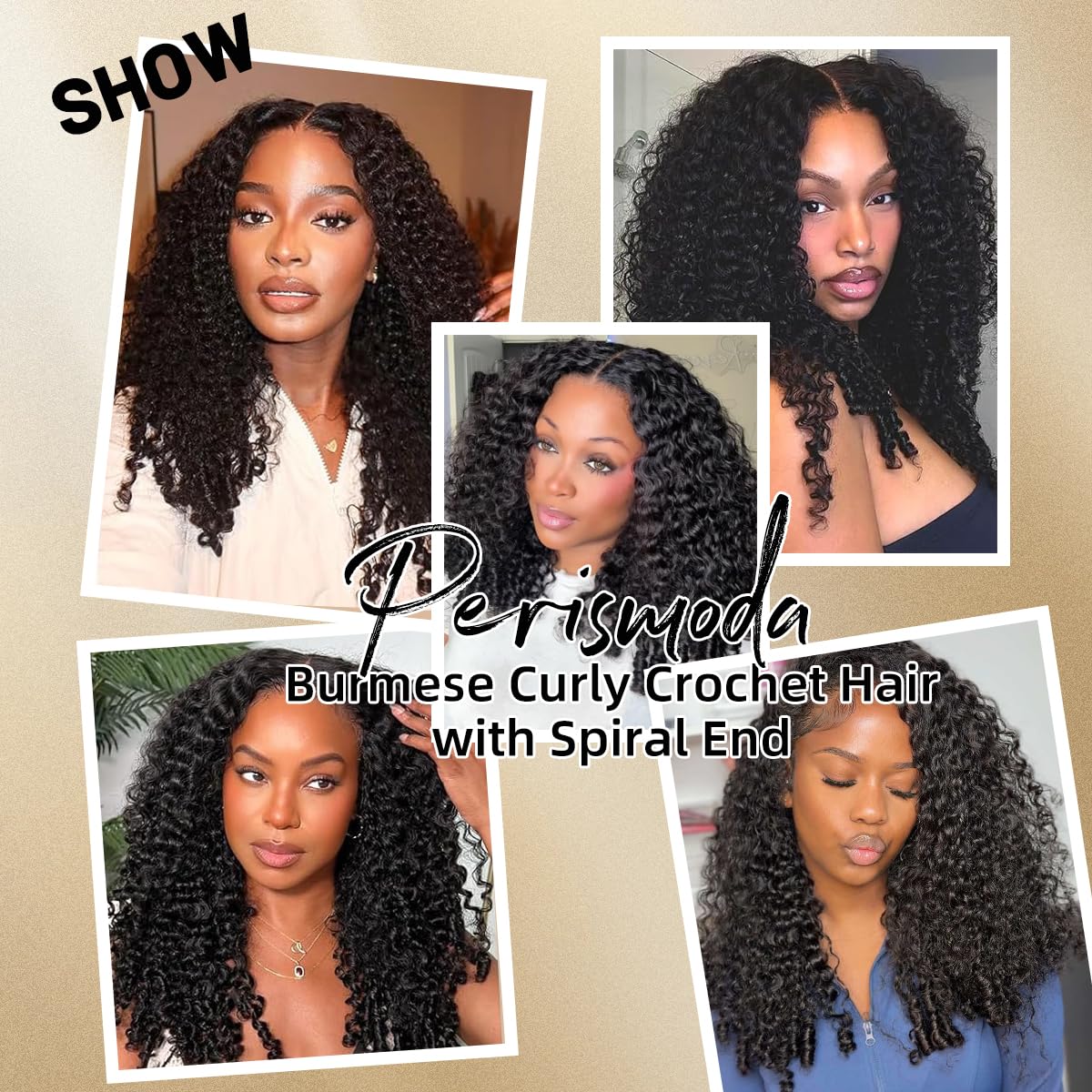 Feather Crochet Hair - 16 Inch 100% Human Hair Bundles | 3C4A Burmese Curly, 120g, Pre-Separated for Black Women
