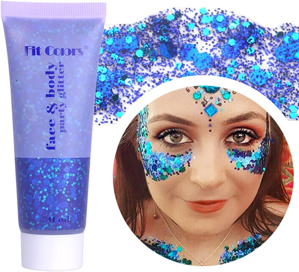 Red White Blue Face Glitter Gel - Patriotic Hair & Body Glitter for Kids & Adults | 4th of July Celebration