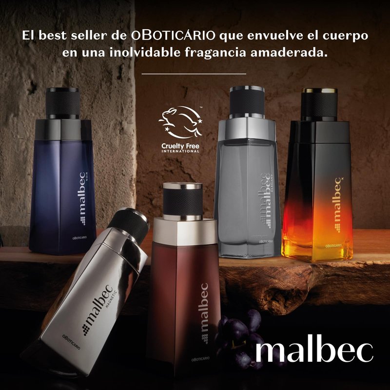 Malbec X Eau de Toilette By O Boticario, Cologne For Men, Long-Lasting Men's Fragrance, French Oak Barrel-Aged & Citrusy, Spicy Scent, 3.4 Ounce