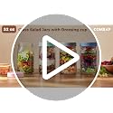 ComSaf 32 oz Glass Salad Jars - 2 Pack with Dressing Cups