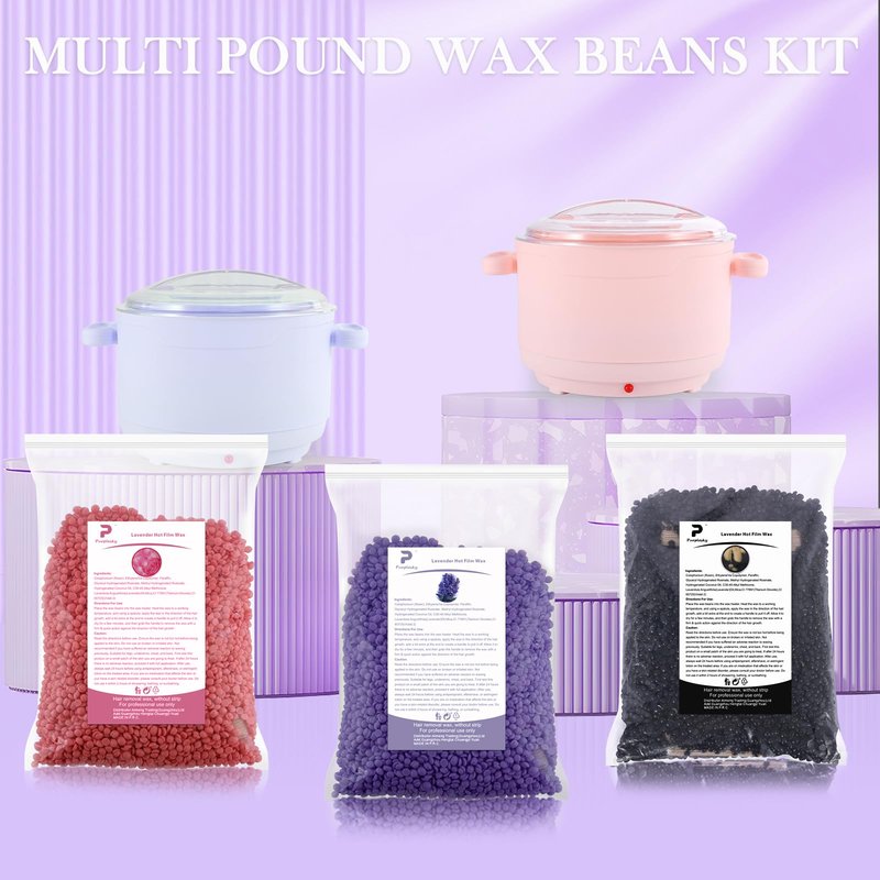 Wax Beads for hair removal- 1lb Hard Wax Professional Beans - Low Termperature Stripless Melting Wax for Body, Leg, Bikini Back, Nose, Upper Lip, Facial, Underarm - Brazilian Painless Waxing