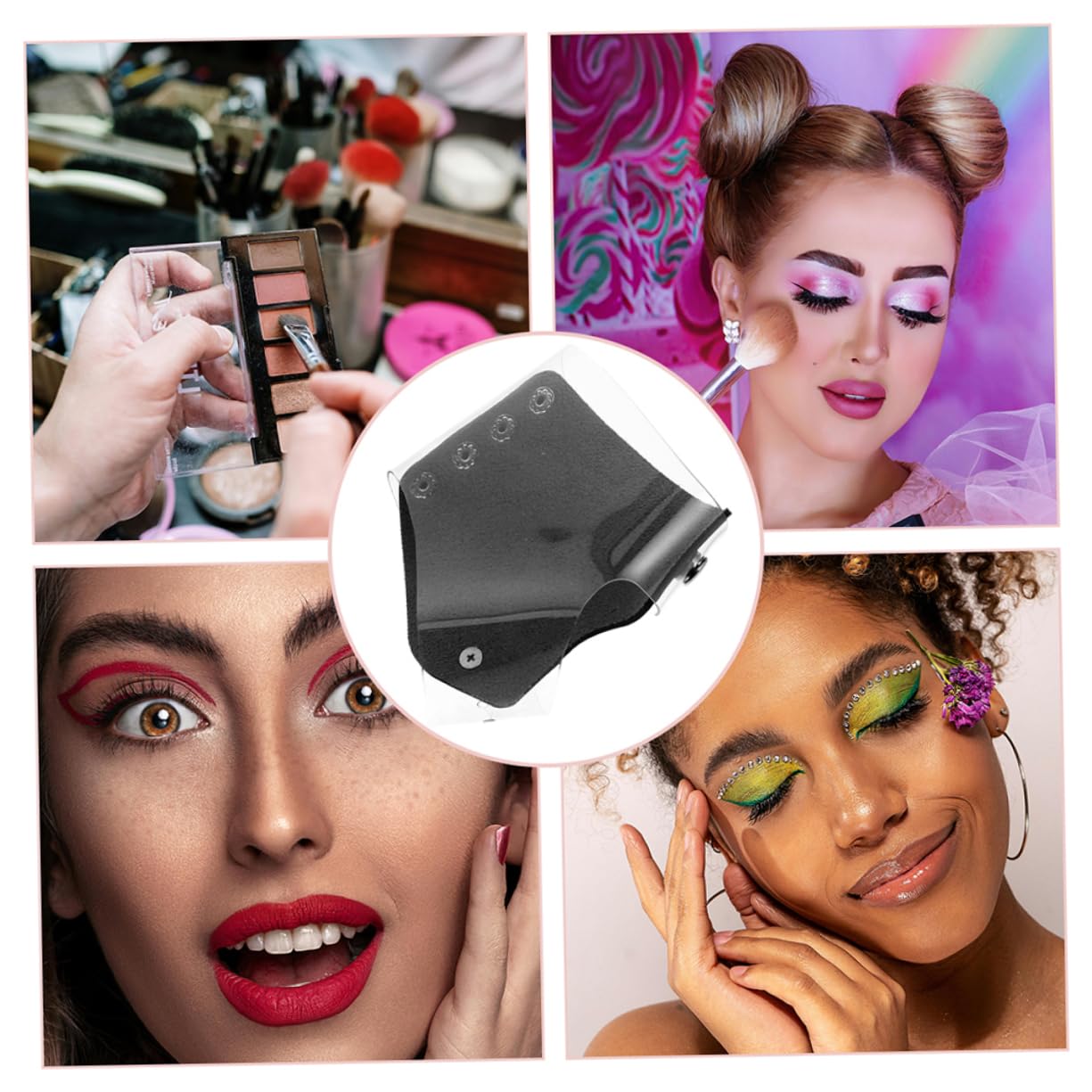 FRCOLOR 2Pcs Makeup Mixing Palette Gloves Reusable Cosmetic Plate for Foundation Eyeshadow Blending
