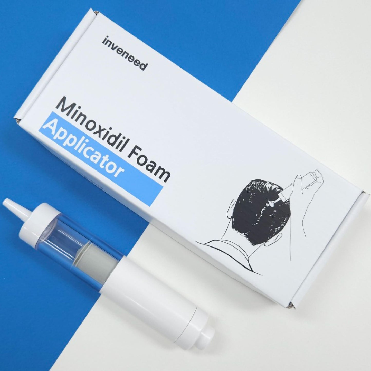 INVENEED Minoxidil Foam Applicator - Targeted Scalp Dispenser for Hair Loss - Patented Tech (KR/US) - Mess-Free, Reusable Tool (Foam Not Included)