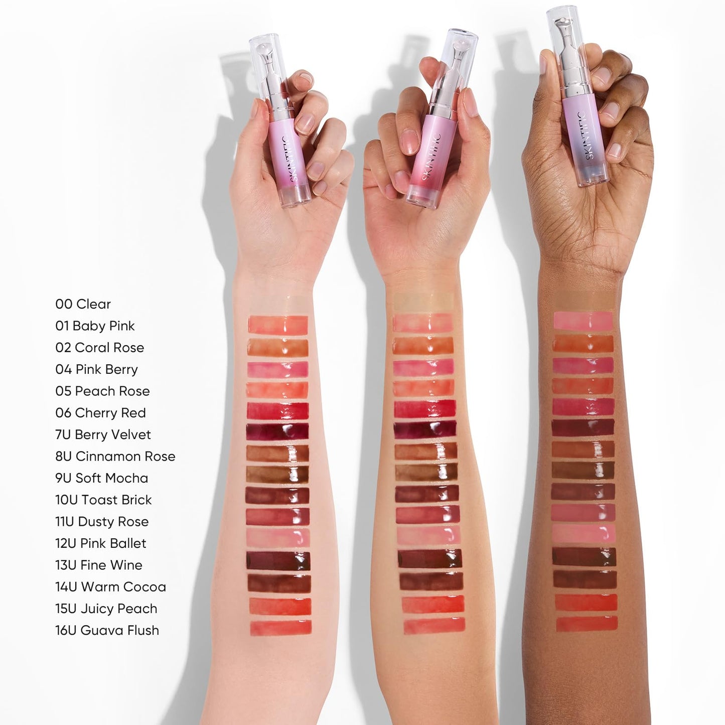 SKINTIFIC Peptide Brightening Lip Serum, Hydrating & Plumping Tinted Lip Gloss, Moisturizing Lip Balm with Polypeptides & Squalane for Glossy Sheer, Smooth Lips(05 Peach Rose)