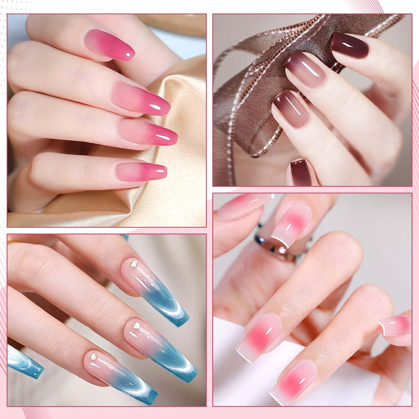 200 Pcs Nail Sponges for Ombre with Grabbing Pen & Storage Box, Professional Gradient Nail Sponge Tool Ombre Nail Brush Accessories Supplies for Home DIY Nail Art Salon
