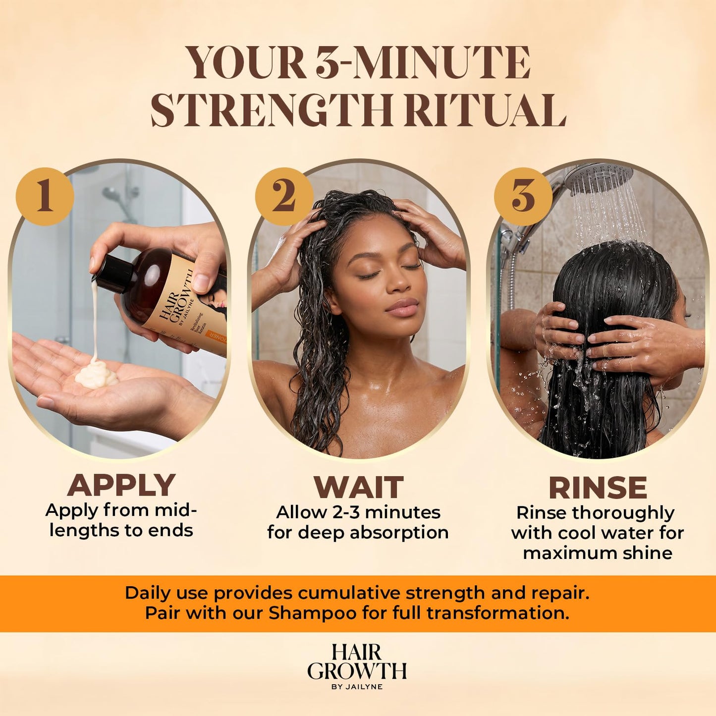 Hair Growth Conditioner by Jailyne Ojeda – Deeply Nourishing & Strengthening Formula with Biotin & Keratin – Promotes Thicker, Longer Hair – Made in USA