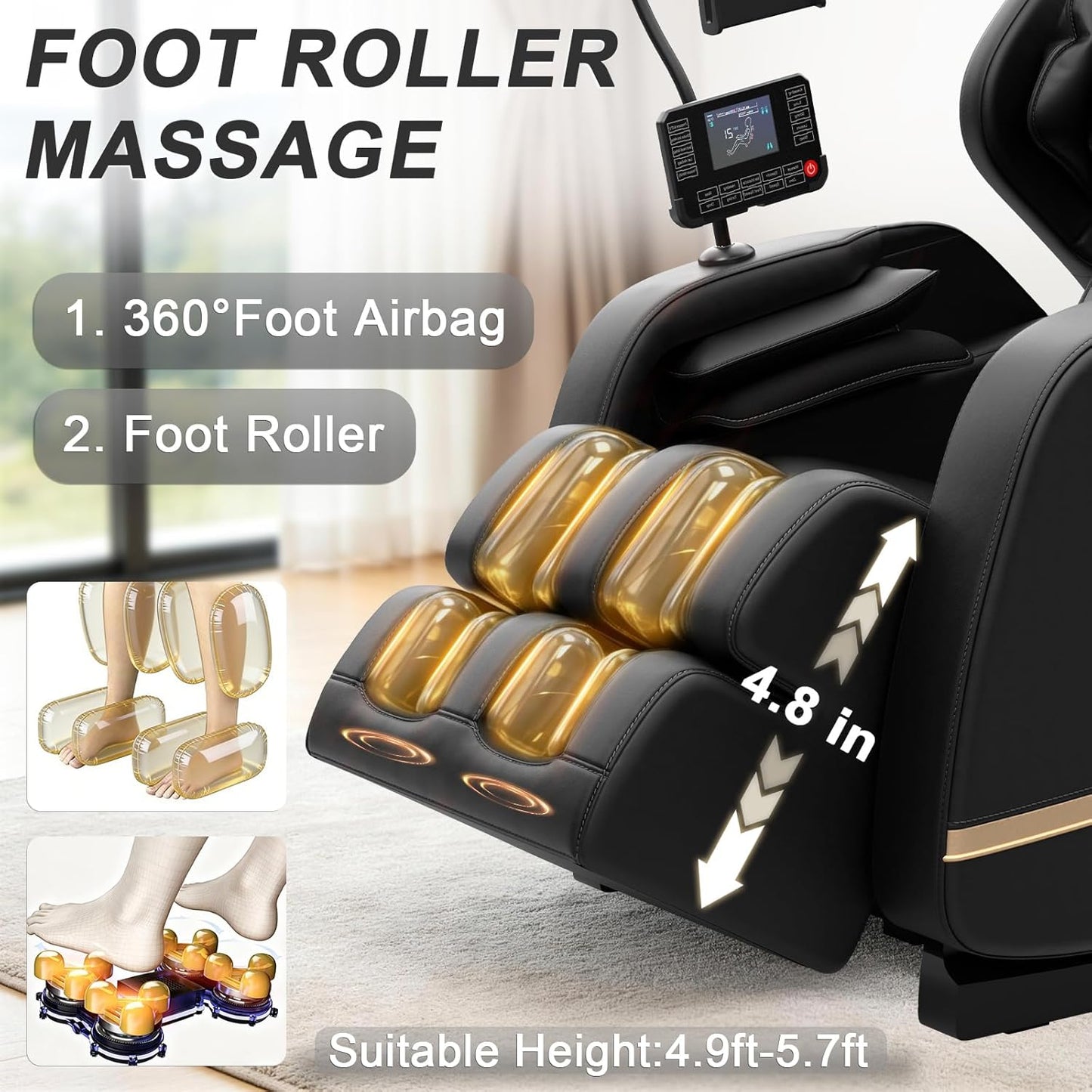 Zero Gravity Full Body Massage Chair - Megashock SL Track 2026 with Back Heat, 12 Rollers, Foot & Airbag Massage, Bluetooth Speaker
