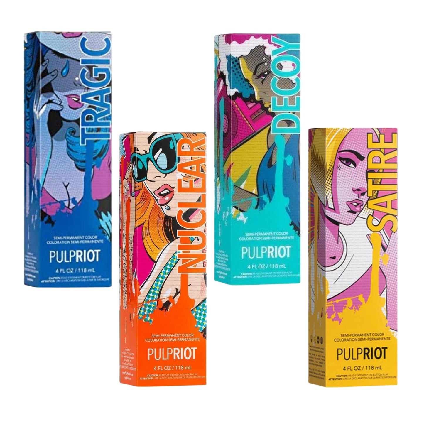 Pulp Riot Semi-Permanent Hair Color - NeoPop Nuclear 4oz | Vibrant, Long-Lasting Color