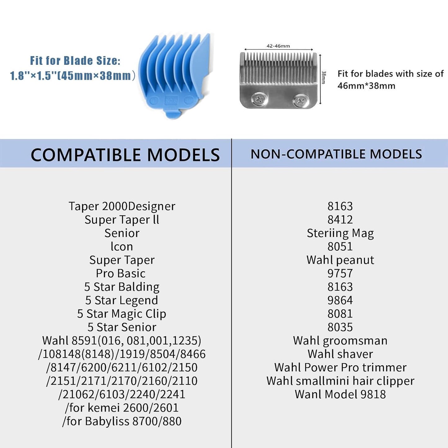 Color-Coded Hair Clipper Guards - 10 Pcs Cutting Guide Combs for Wahl & Surker | Lengths 1/16" to 1" (1.5mm to 25mm)