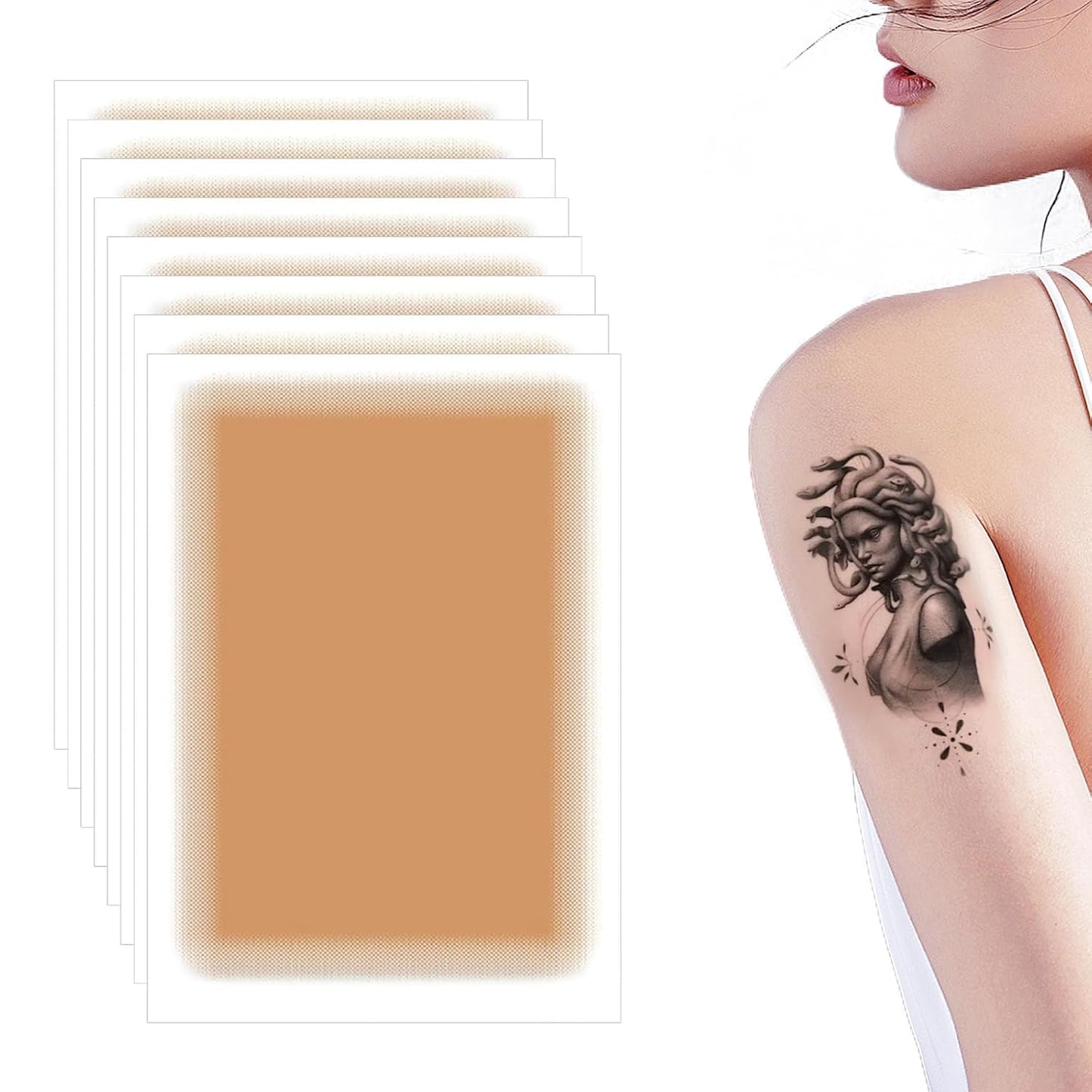 Waterproof Tattoo Cover Up Patch - Ultra-Thin Body Tape for Scars & Birthmarks | Invisible Concealer for Dark Skin Tone | 20 Pcs