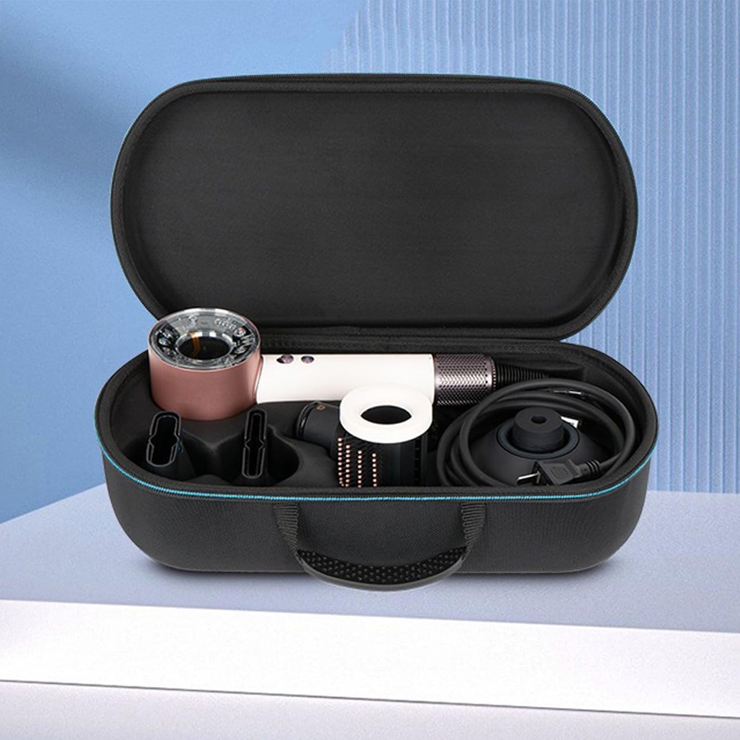 Hzycwgone Travel Case for Dyson Supersonic Nural Hair Dryer,Hard Portable Carrying Cover Travel Storage Bag for Dyson Supersonic Nural HD16 HD15 HD08 Attachement Accessories,Black