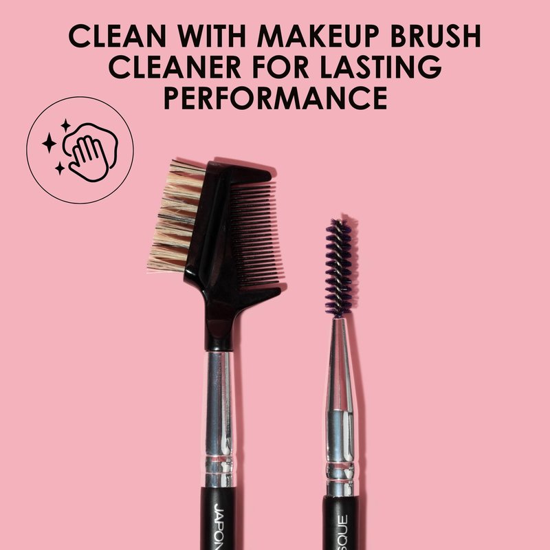 JAPONESQUE Brow & Lash Shaper with 3 Different Spoolie Brushes, for Separating Lashes, Eliminating Mascara Clumps, and Grooming and Shaping Brows
