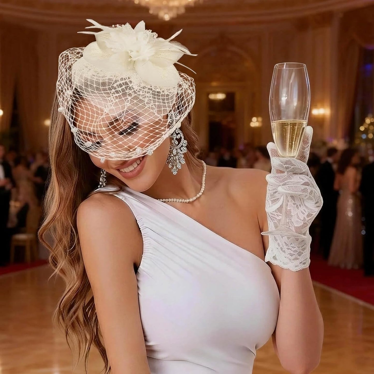 Women’s Flower Fascinator Hat - Elegant Headband & Clip Tea Party Accessory | Perfect for Women & Girls