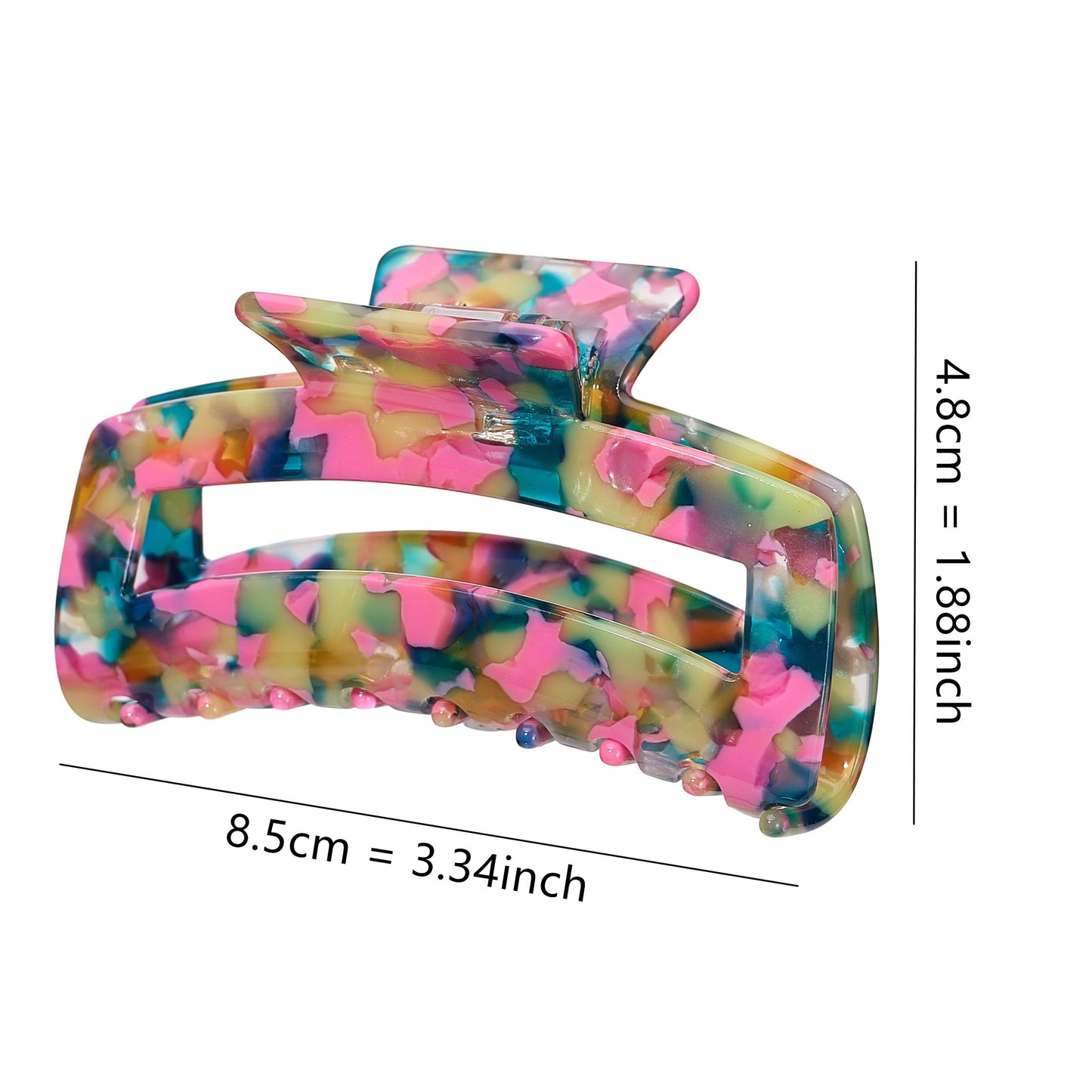 Acetate Hair Claw Clips, Textention Cellulose Acetate Hair Clip Medium Barrette Banana Claw Clip French Design Fashion Jaw Clamp Styling Accessories for Women Ladies Thin Thick Curly Hair (2 Pack)