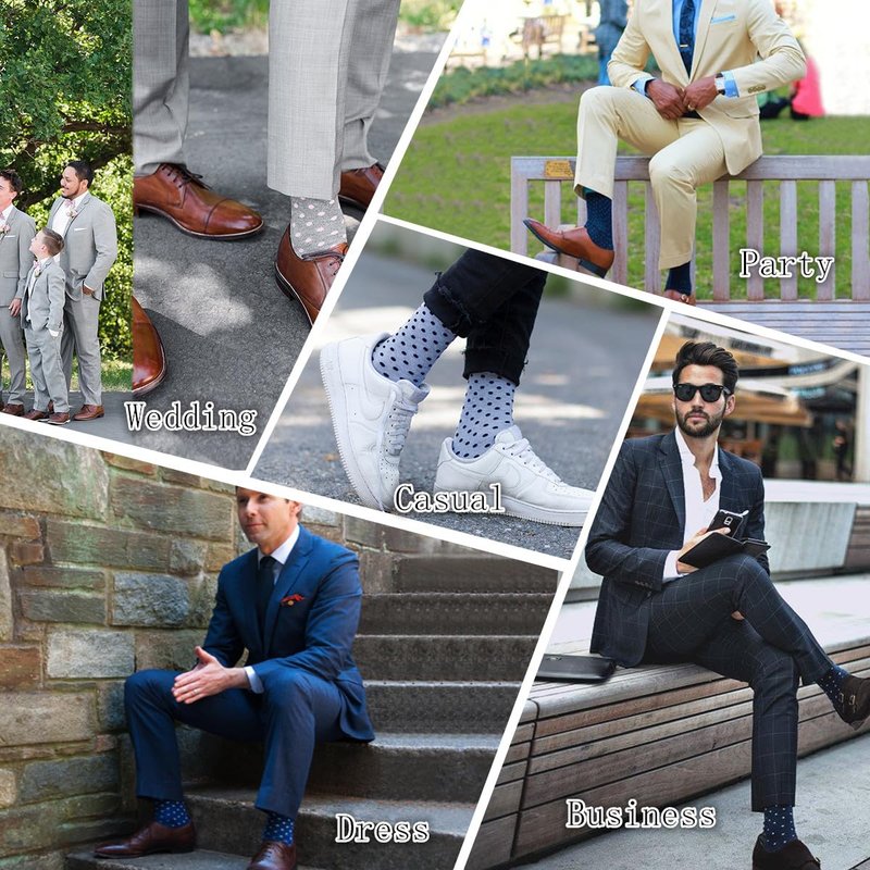 Virmoku Gifts For Men Multipack 4 Socks Dot Socks Groomsmen Gifts Dad Husband Friend Boyfriend Personalized Gift