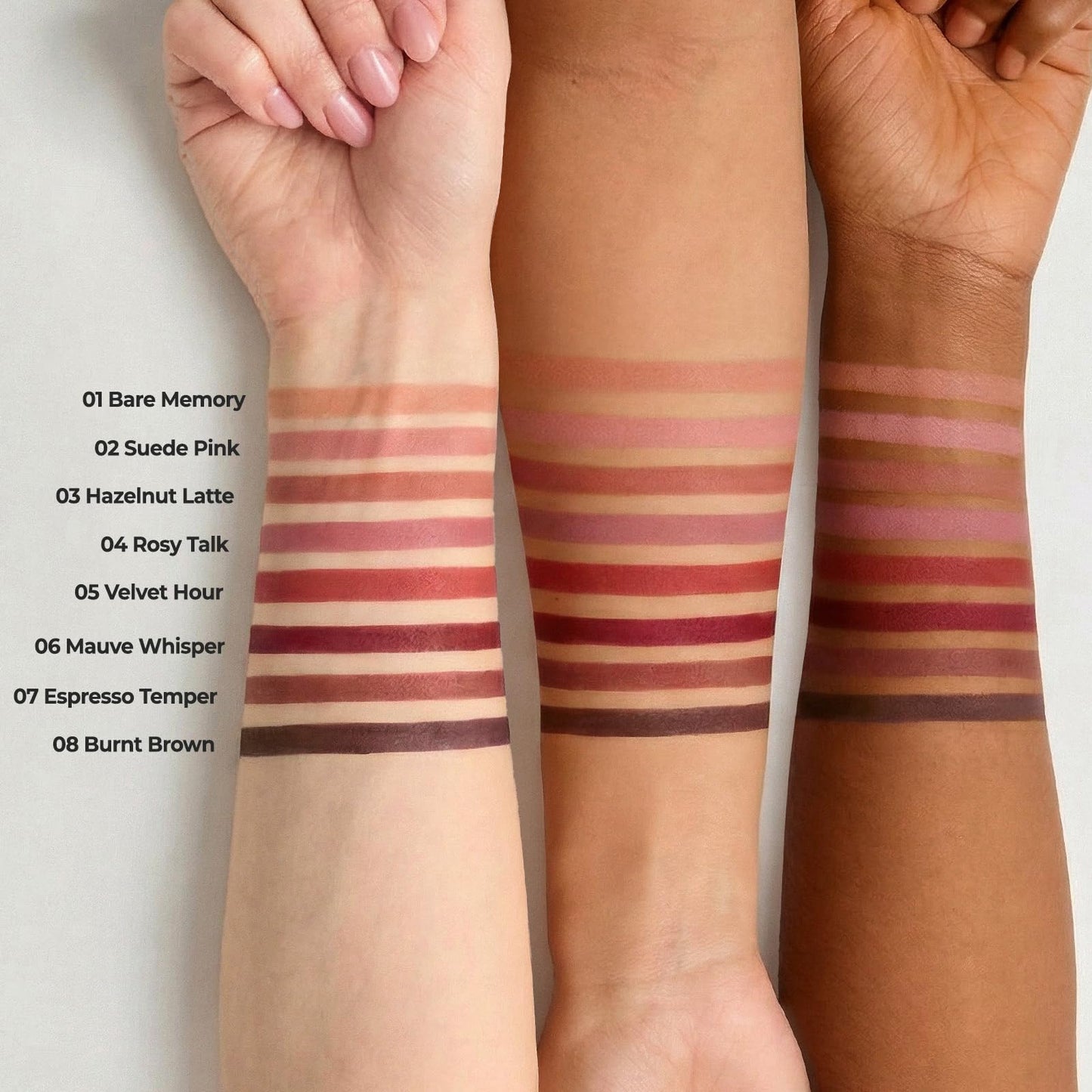 Laka Lip Liner, Brown Lip Liner, Rich Cream Glide Texture, Semi-Matte Finish for Shaping Lips, Smooth Application, K-Beauty, Korean Makeup, 0.02oz, #07 Espresso Temper