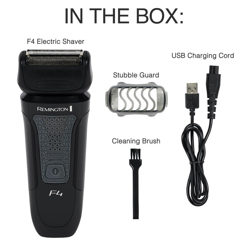 Remington F4 Style Series Foil Shaver for Men, Flexing Blades for Close and Comfortable Shave, Cordless Electric Rechargeable Razor.