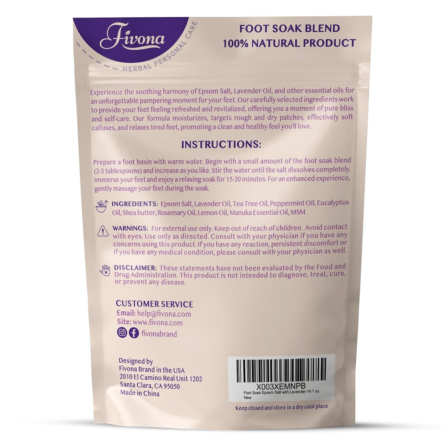 Fivona Foot Care Kit - 3-in-1 Epsom Salt Foot Soak with Lavender & Essential Oils | Collapsible Basin & Dual Action File