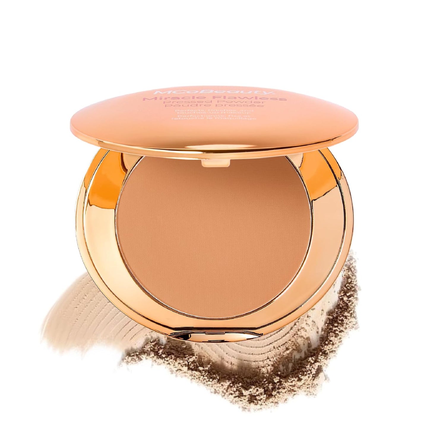 Miracle Flawless Pressed Powder - Soft Focus Blurring Finish | Vegan Makeup Compact with Rose Extract - Light 1