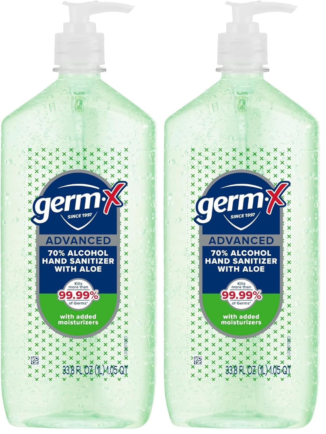 Germ-X Advanced Hand Sanitizer - Aloe & Vitamin E Moisturizing Gel | 1 Liter Pump Bottle