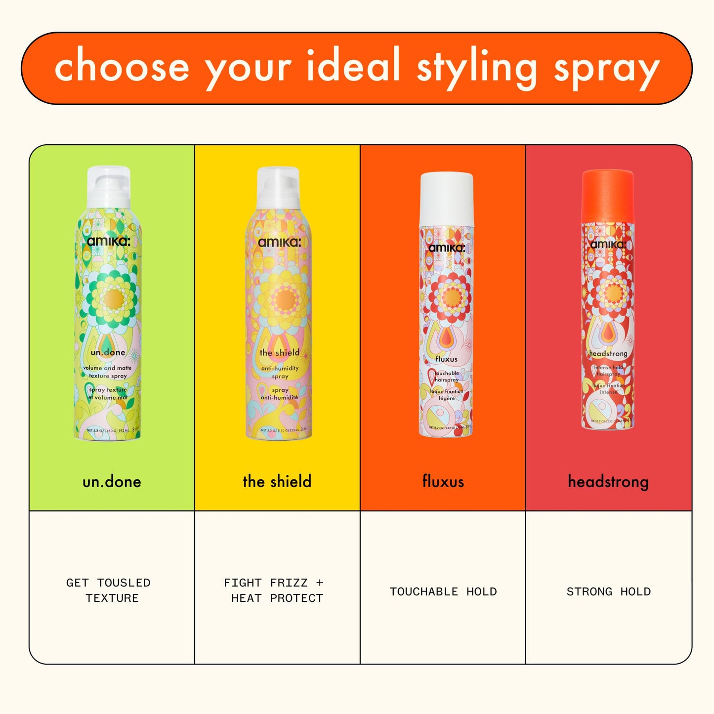 amika fluxus touchable hairspray, 2.5oz