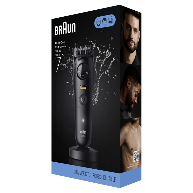 Braun Series 7 All-in-One Beard & Body Grooming Kit for Men, Cordless Trimmer, Hair Clippers & Shaver for Face, Hair & Body with Gillette ProGlide Razor, AIO 7535