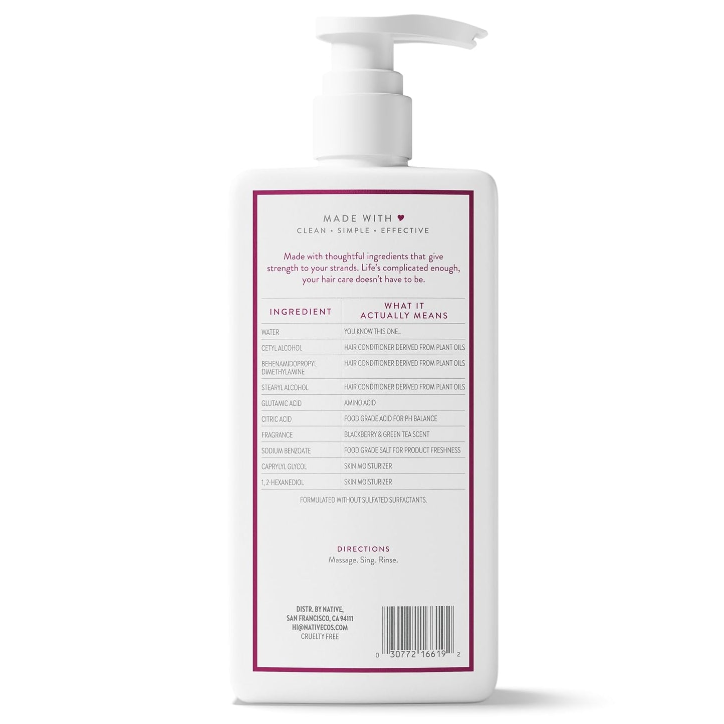 Strengthening Conditioner - Blackberry & Green Tea | 16.5 fl Oz for Healthy Hair