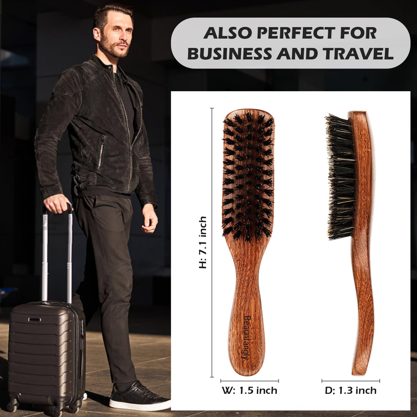 Hair Brush for Hair Growth, Eco-friendly Wooden Paddle Hair Brushes for Women Men Kids Make Hair Smooth & Shiny, Massaging Scalp Reduce Hair Loss