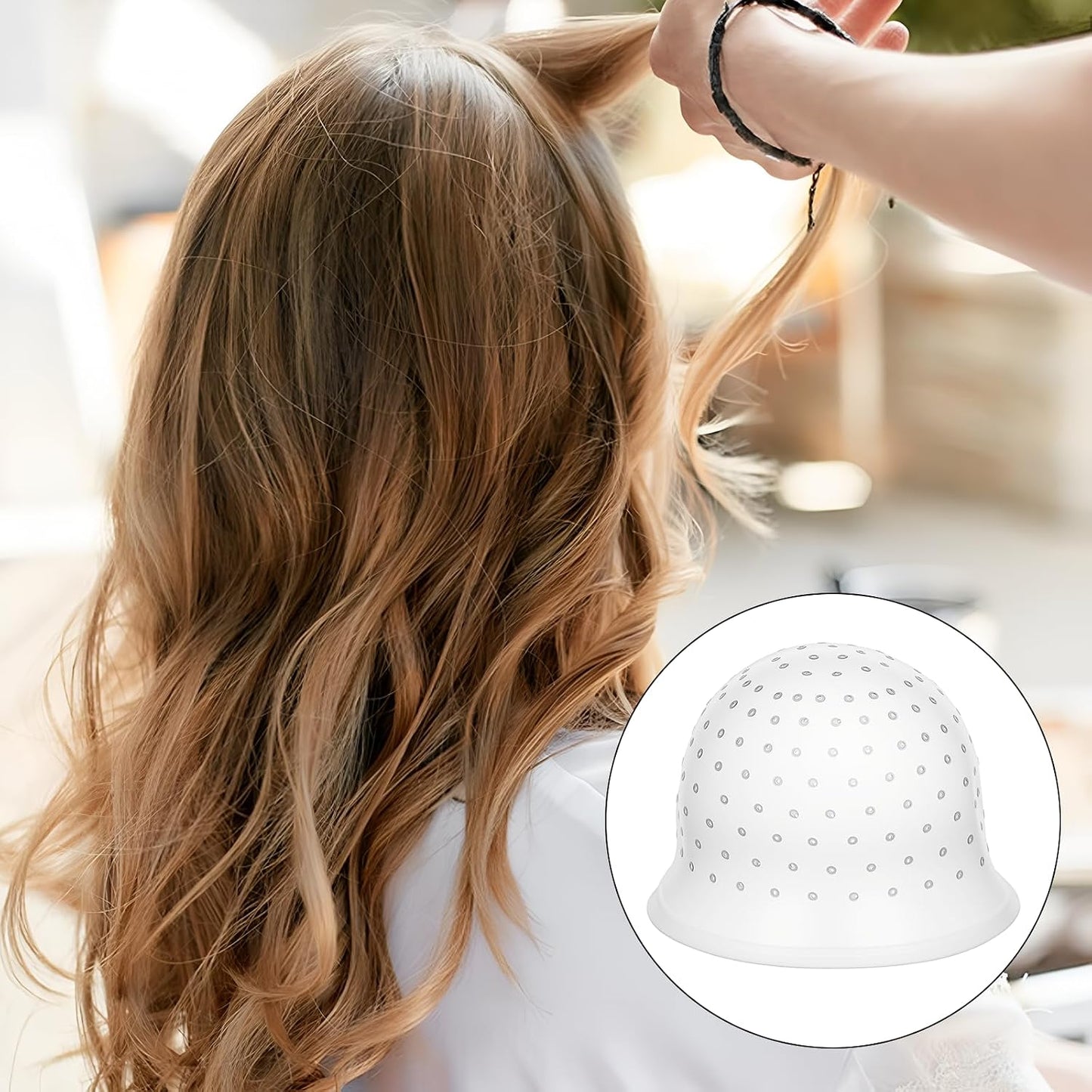 Highlighting Cap Set - Professional Silicone Hair Coloring Tools | 5 Reusable Caps for Home Salon Use