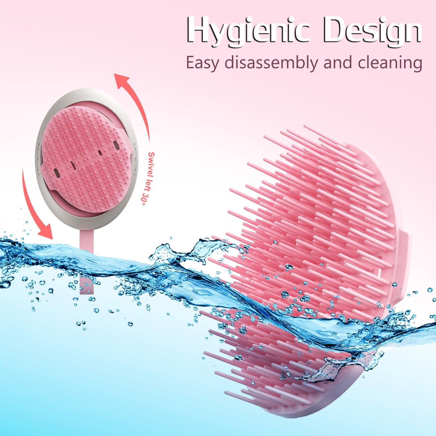Chmilis Scalp Massager Hair Growth - Electric Head Massager Brush - Unique Birthday Gifts for Women - Sonic Vibration Comb for Stimulating Follicles - Relax Scalp Stress for Mom - Pink
