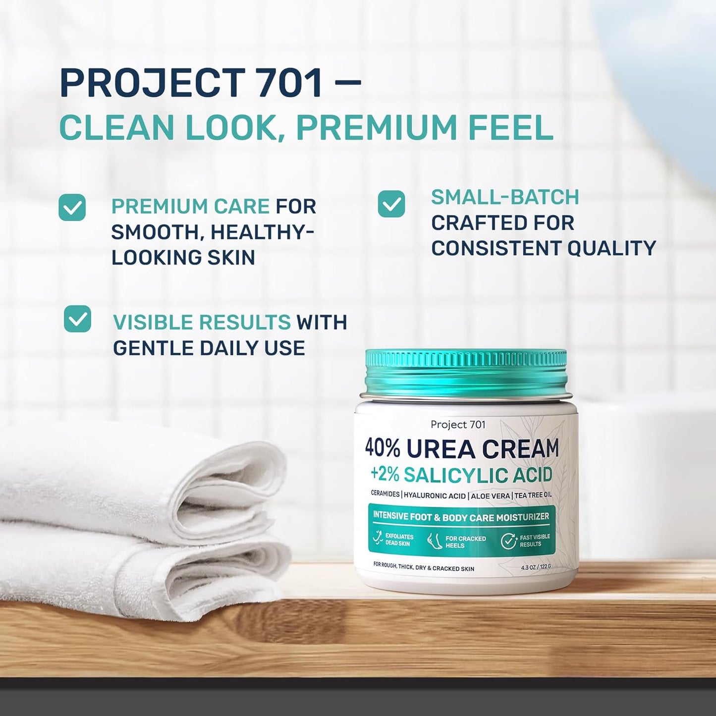 Urea Cream 40% for Feet - Maximum Strength Exfoliating Foot Lotion with Salicylic Acid | 4.3 oz