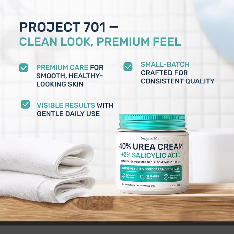 Urea Cream 40% for Feet - Maximum Strength Exfoliating Foot Lotion with Salicylic Acid | 4.3 oz