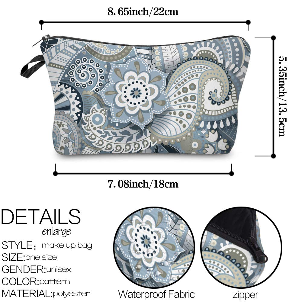 Deanfun Cosmetic Bag for Women, Mandala Flowers Waterproof Makeup Bags Roomy Toiletry Pouch Travel Accessories Gifts (51559)