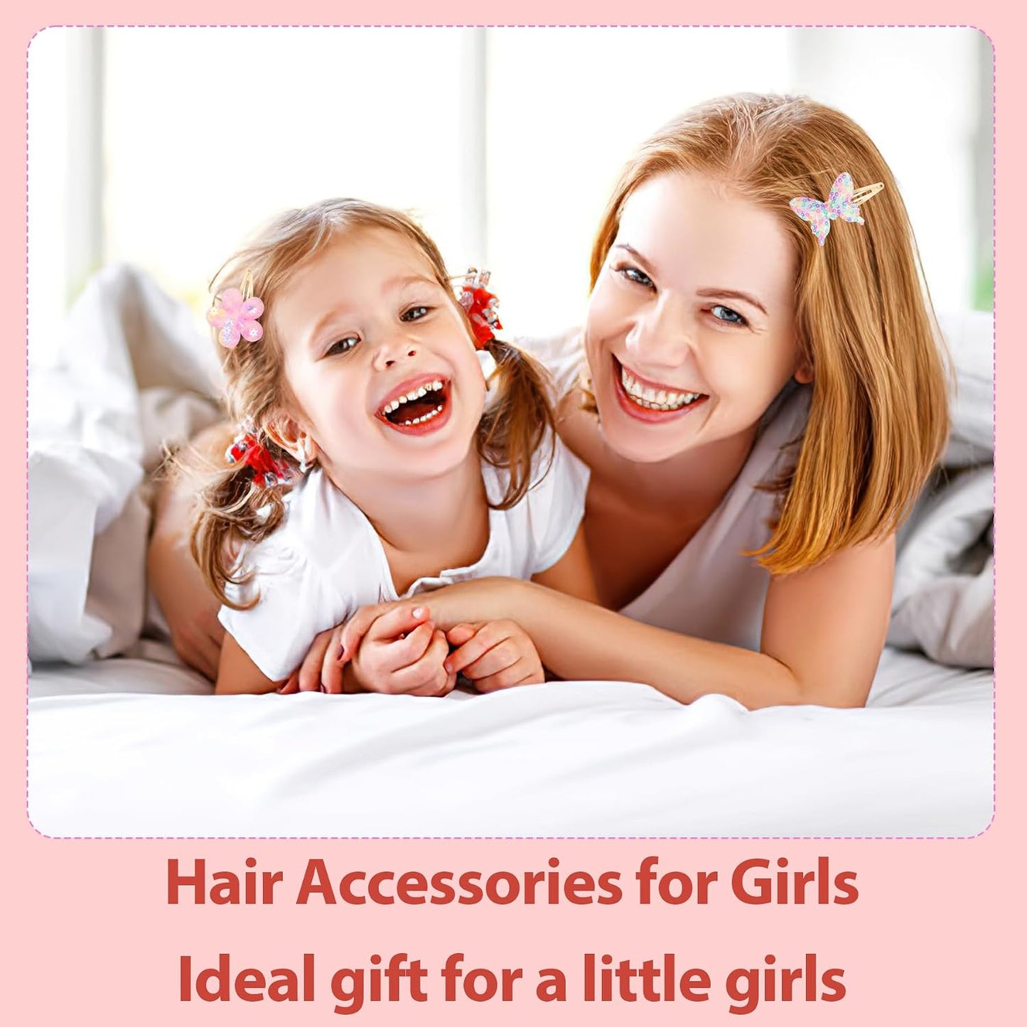 Hair Clips Set - 16 Sparkly Metal Snap Barrettes for Girls | Flower, Star, Crown, Heart & Butterfly Designs