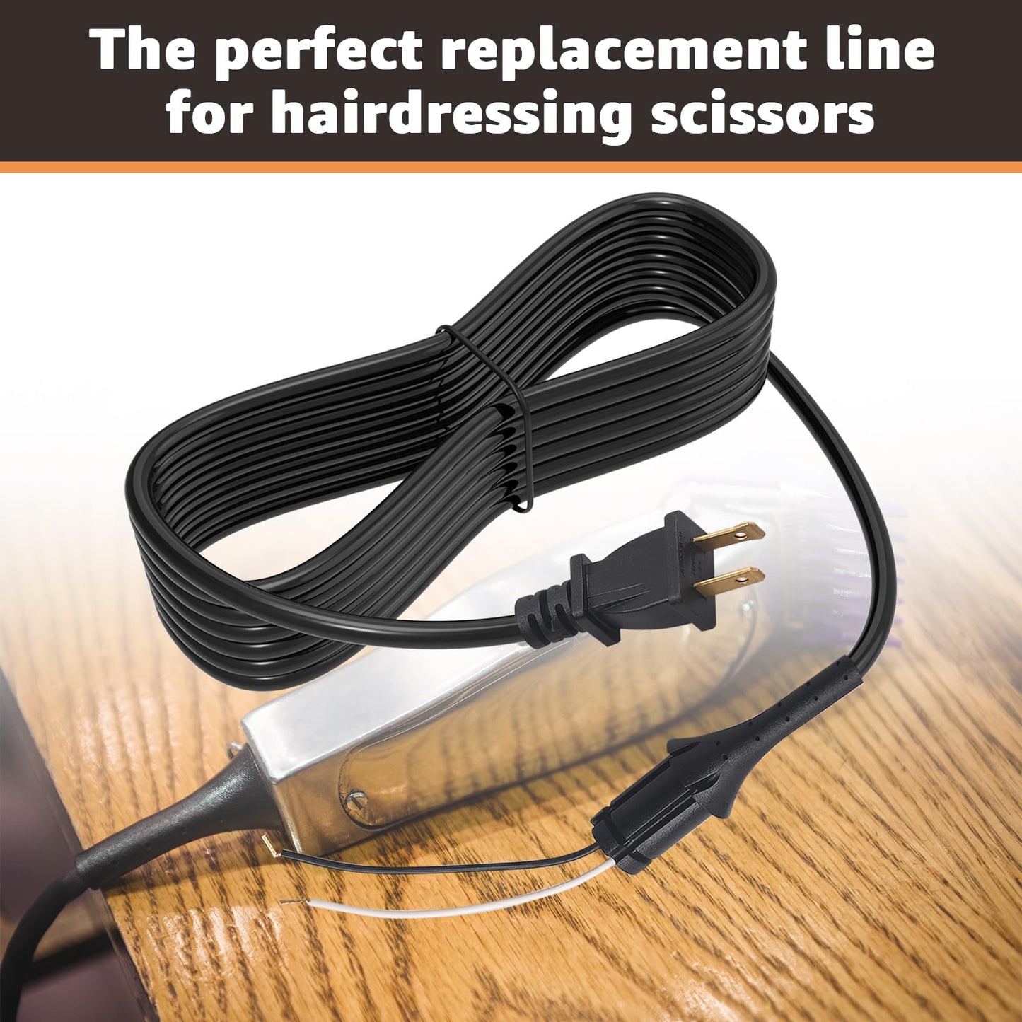 2-Wire Replacement Power Cord for Andis Master Clipper – 8 FT,Durable & Flexible – Professional Barber Clippers Cord
