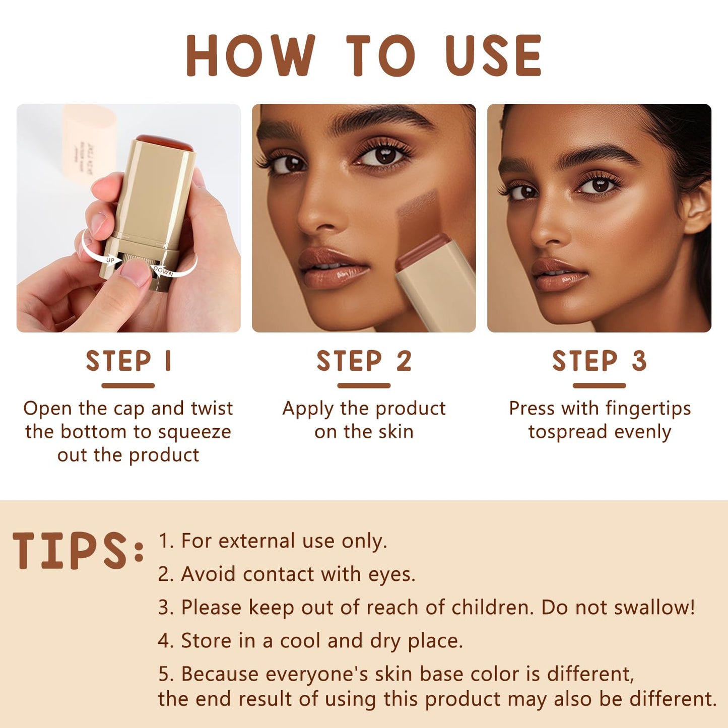 Foundation Stick - Tinted Moisturizing Serum for Natural Makeup | Boosted Skin Tint, 18g (03)