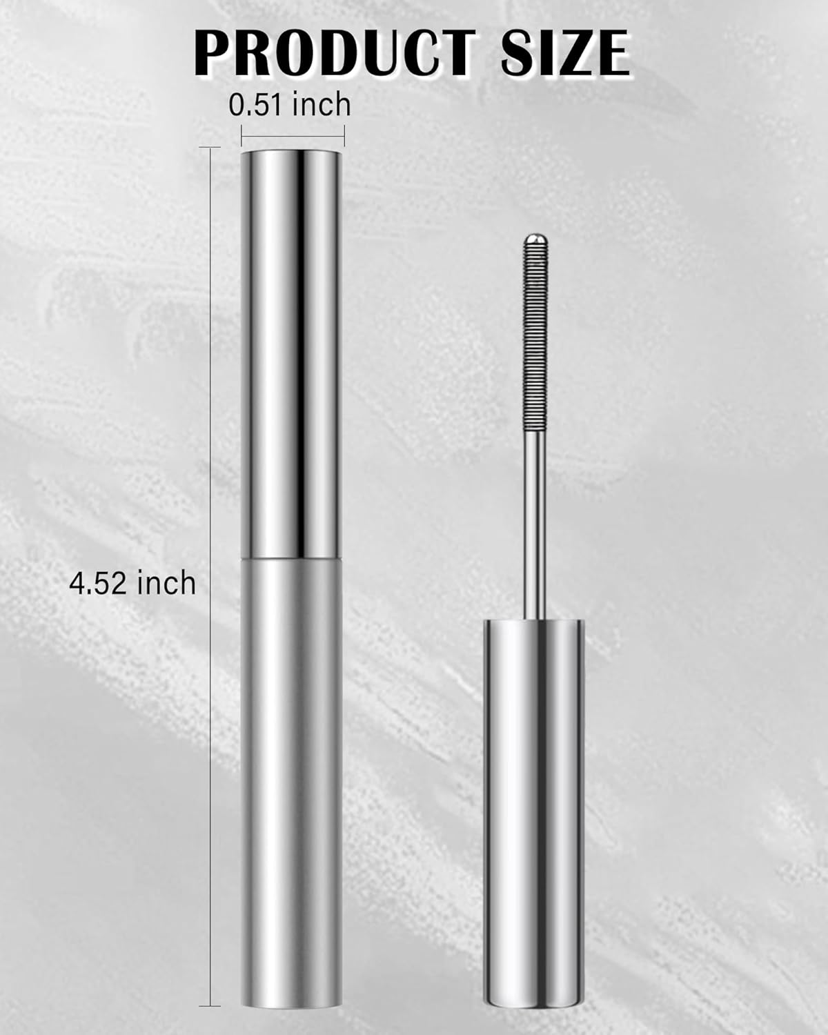 Washable Metal Rod Mascara - Black Waterproof Volume & Length | Long-Lasting Smudge-Proof Fiber Lash Makeup
