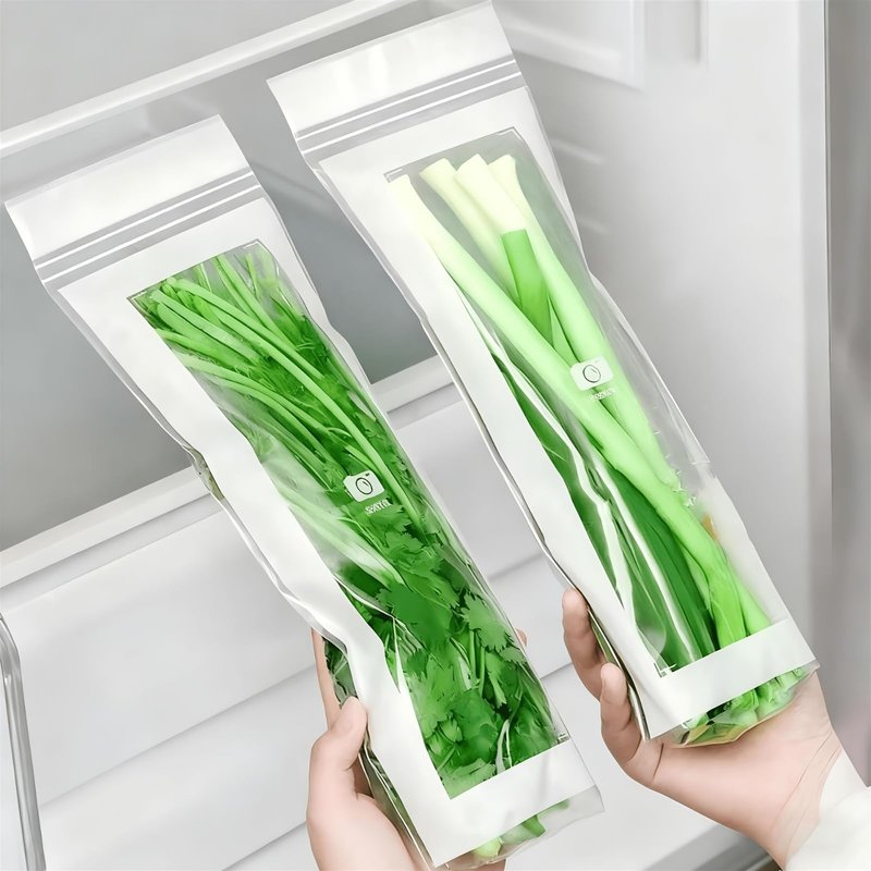 50Pcs Reusable Leak-Proof Storage Bags, Suitable for Fruits And Vegetables - Thick Plastic Containers for Refrigerator Storage, Transparent Design - Kitchen Sealing Bags, Vegetable Storage Bags